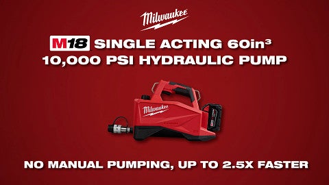 MILWAUKEE M18 Brushless Single Acting 60in3 10,000psi Hydraulic Pump