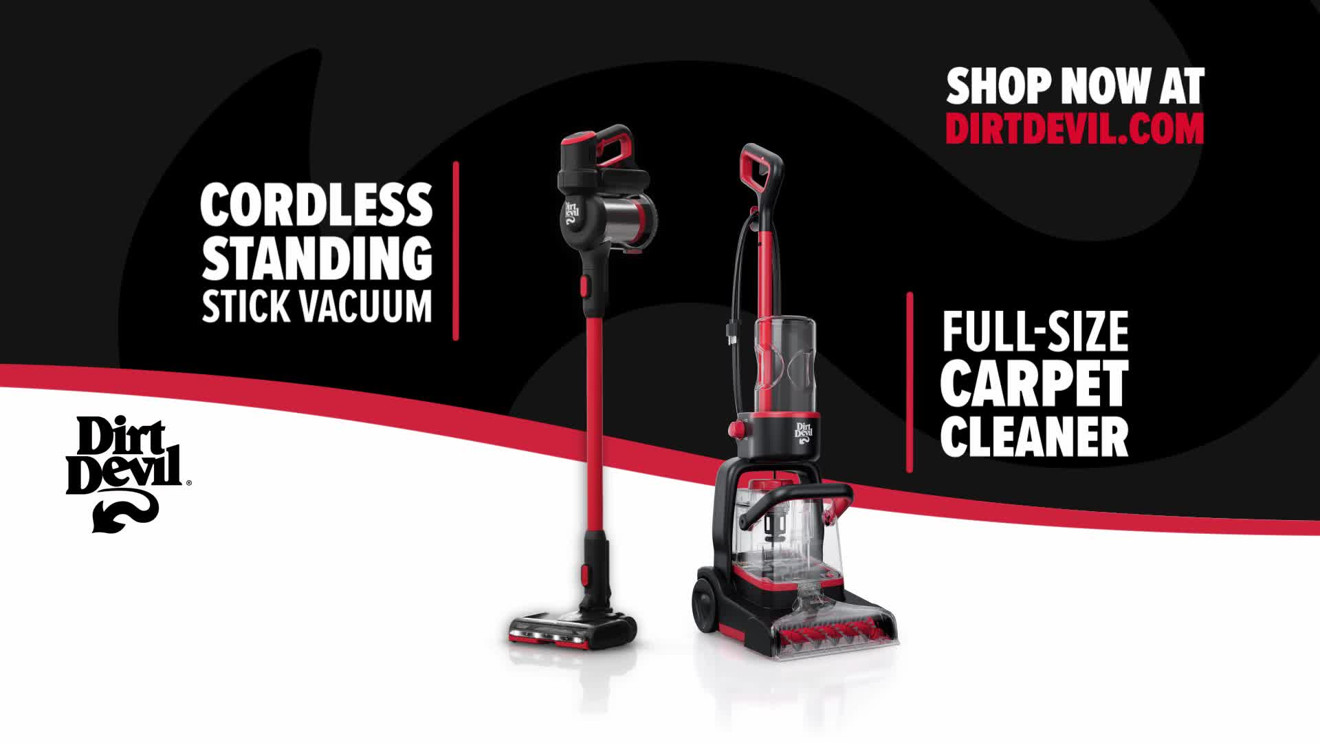 Dirt Devil Cordless Standing Stick Vacuum/ Full-Size Carpet Cleaner